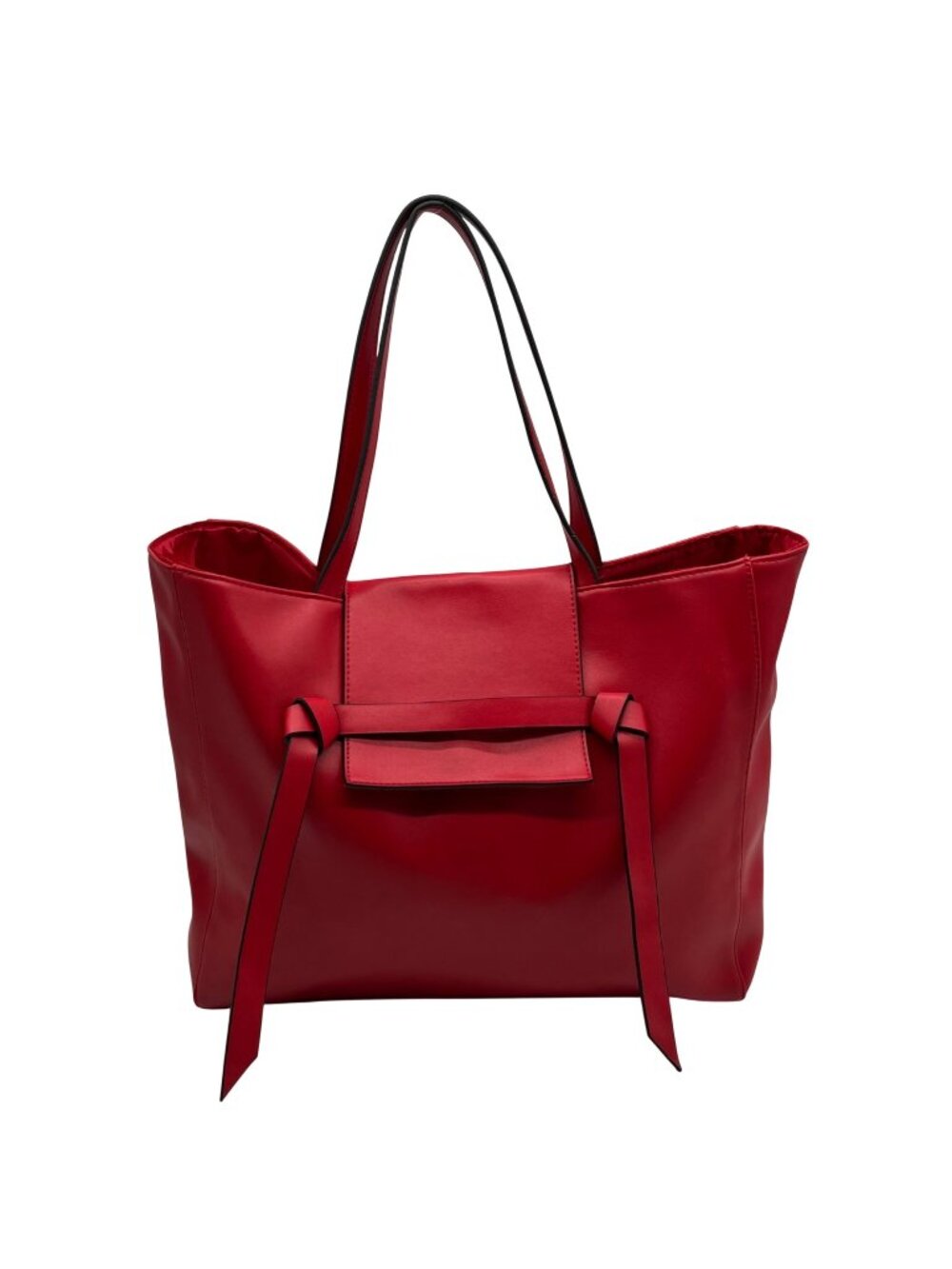 Elizabeth Arden Red Faux Leather Tote Bag